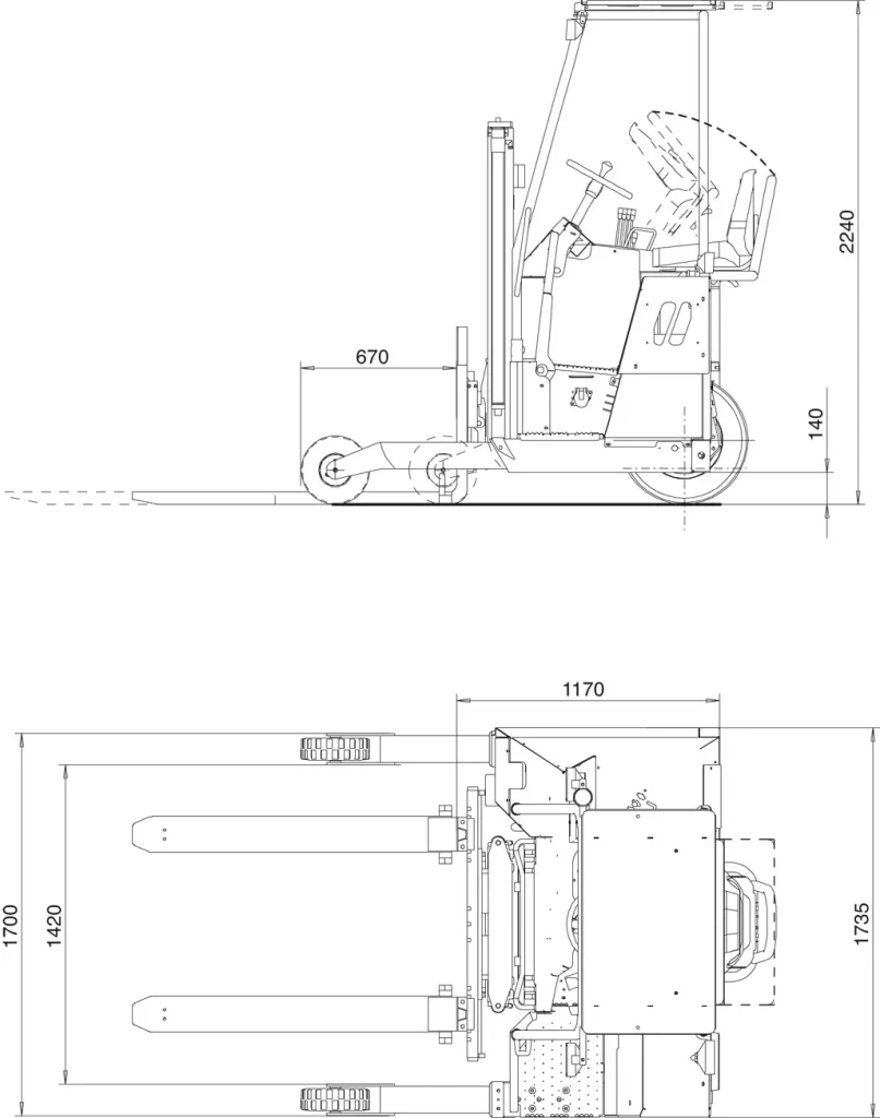 Mitnahmestapler F3 151 Technische Zeichnung