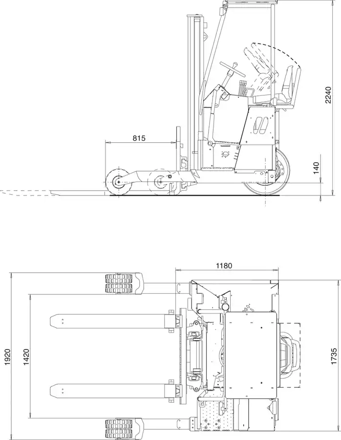Mitnahmestapler F3 201 Technische Zeichnung