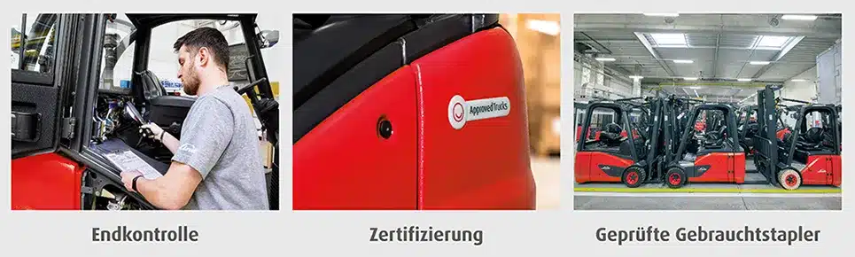 Jungbluth Aufarbeitungsstandards für Gebrauchtstapler. Endkontrolle, Zertifizierung und Geprüfte Gebrauchtstapler.